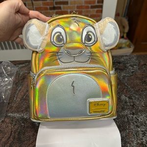 NWT Rare Disney100 Platinum Simba Loungefly mini Backpack
